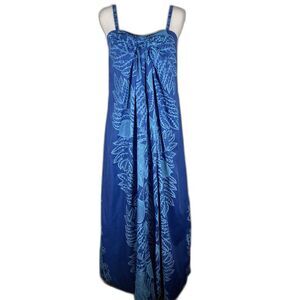 VTG TAHITI IMPORTS RARE Dress Tropical Hawaiian Maxi Sun Dress Resort Island 60s